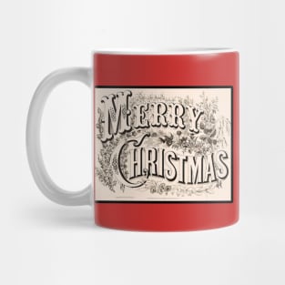 Merry Christmas 1876 Vintage Postcard Style Mug